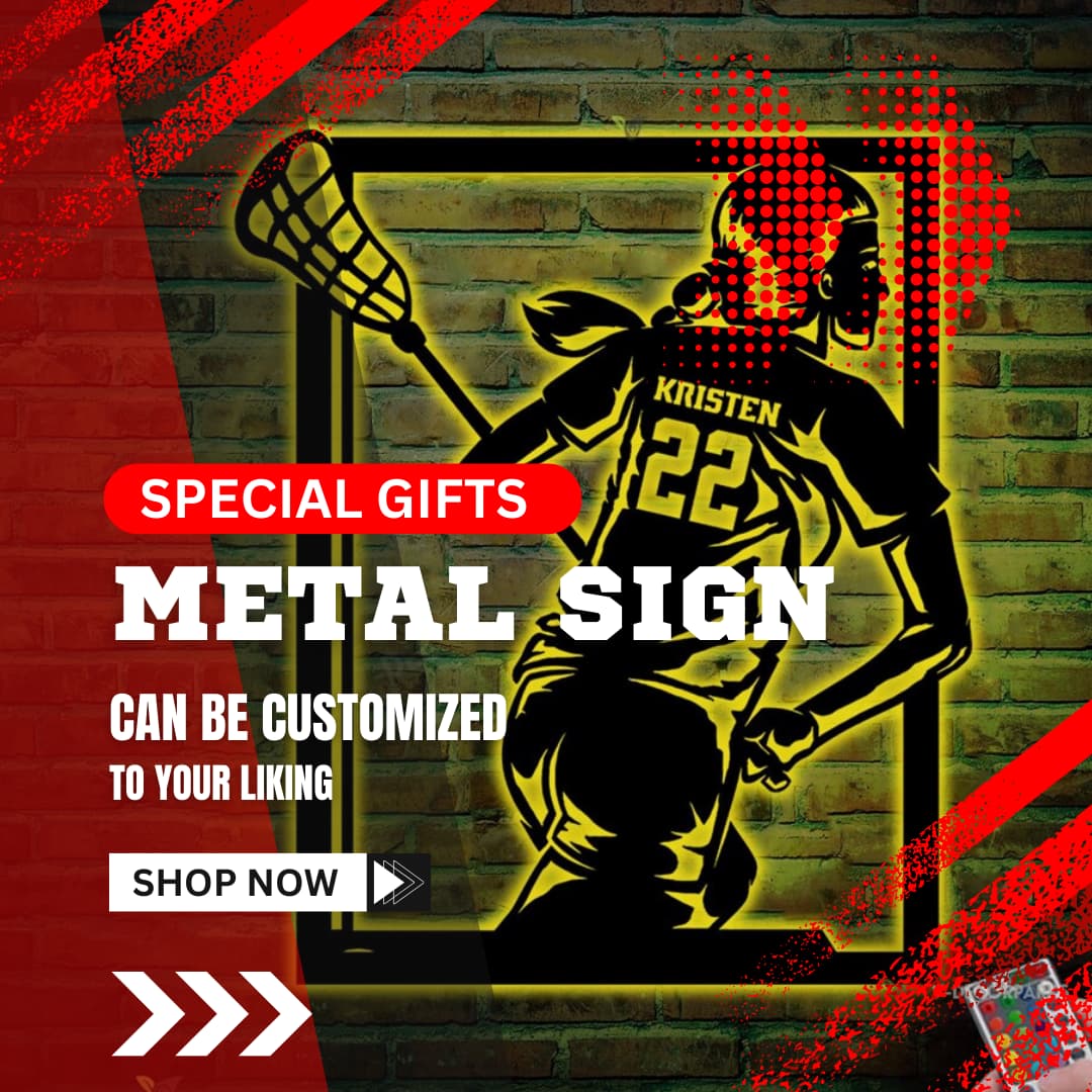 Lacrosse Gifts Store Personalized Metal Sign With Lights - Lacrosse Gifts Store
